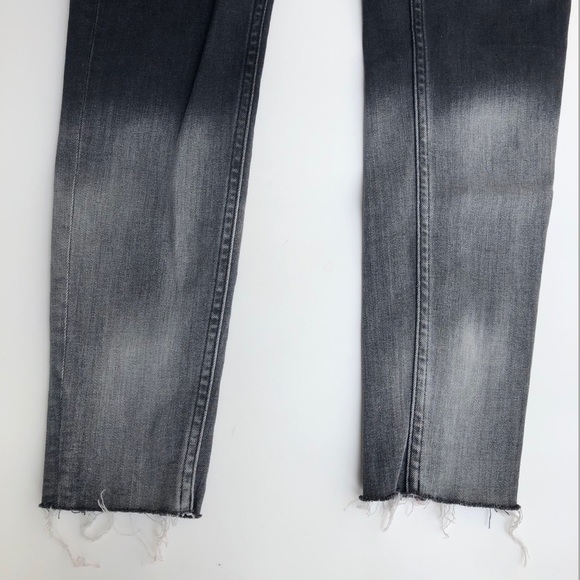 Zara Black Ombré Raw Hem Skinny Jeans - Picture 5 of 6